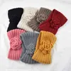 1Pc Women Rose Flower Knitted Headbands Women Winter Crochet Head Wrap wide Woolen Hairband Turban Fashion Hair Accessories AA220323