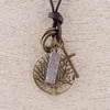 Pendentif Colliers Mode À La Main En Cuir Vintage Arbre Pendentifs Hommes Bijoux Pour Femmes Collier