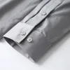Camicie casual da uomo Camicia classica elasticizzata in seta non stirata Camicia senza tasche Business Office Manica lunga Standardfit Senza rughe 220915