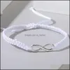 Linkketen armbanden sieraden handgemaakt mode nummer 8 charmelarmband voor vrouwen aanpassen sier vergulde oneindigheidssymbool zwart dhmf2