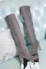 Elegant designer elasticitet knä stövlar kelly booties toppkvalitet högklackade kända vinter lady riddare boot mode bekväma EU35-40