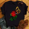 Frauen Blume Schmetterling Mode Druck T Shirt Casual Kurzarm Damen T T-shirt Weibliche Top Shirt Kleidung Frauen Grafik T-shirt 220615