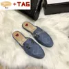 Designer Women Slipper Fashion Sandals Princetown Leather Horsebit Slide Mult Flat Slippers White Black Cats Tiger Flower Luxe