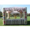 4x2.7x2.3m Oxford Palm Tree Gonfiabile Tiki Bar Outdoor Beach Booth Tenda Che Serve Concessione Stand Per Backyard Summer Party Usato
