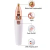 2 In 1 Electric eyebrow trimmer USB Rechargeable hair remover women LED light lady Razor face Makeup Tool 220630