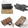 Hip Horizontal Holster Universal Ledertaschen für iPhone 15 14 13 12 11 XR XS MAX X 8 7 6 5 für Galaxy Note 10 S22 S21 S23 A04E A54 A34 Stone Grain Black Flip Clip Gürteltasche