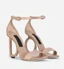 Elegant Bridal Wedding Pop Sandals Shoes Keira Heel Gold-plated Carbon Ankle Strap Luxury Brands Summer High Heels Women's Walking With Box EU35-43