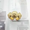 Família de fãs / F Família Medusa acrílica dourada simples e luxuosa do anel aberto de homens e mulheres