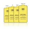 9D Svart härdat glasskärmskydd för iPhone 14 13 12 11 Pro Max XR X 7 8 Plus Full täckningskant till kantsparare utan detaljhandelspaket