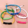 6Pcs design fashion colorful enamel cz micro pave bar braceletadjustable eye charm Cord bracelet