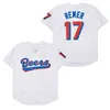 Men Milwaukee Beers Movie Baseball Jerseys #17 Doug Remer #44 Joe Cooper Titched White Gray New New York Knights #9 Roy Hobbs Jersey Size S-XXXL