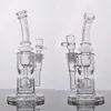 Pure Hookah Bubbler Recycler grube platformy Olej Dabber Glass Water Bongs 14 mm męski staw shisha rurki palenia Bong Recycler