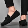 Dres Shoe Plu Storlek 49 Män äkta läder Sko Pea Black Boot Luxury Loafer för Mocassin Casual Designer 2022 220723