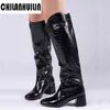 Boot Boot Winter Winter Dress Shoes Women Knee Boots High Boots Massion Gattery Microfiber Runway Heels Woman 221223