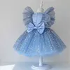 Vêtements de fête de mariage élégants enfants robe de baptême robe d'été 1 2 3 4 5 ans bébé fille Tutu robe princesse robe filles G220518