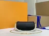 2023 Luxury Designer Bag Purses Pearl Chains Mini Vintage Drums Handbag Ladies Brands Classic Style L￤der Crossbody Shoulder Bags