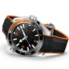 CLASSIC Sapphire Mens Men Orange Automatic Watches Movement Mechanical Luxury watch Rubber Strap masters montre de luxe Wristwatches