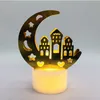 سلاسل الشموع مصباح القمر الخشبي نجمة العطلات الخفيفة الديكور عيد مبارك الإضاءة رمضان LED