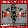 Carroçaria para Honda CBR919 CBR 900 919 RR CC Repsol Preto 98-99 anos Corpo 127No.18 CBR 919RR 900RR 919CC CBR900 RR CBR919RR 98 99 900cc CBR900RR 1998 1999 Fairings Kit