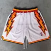 Tryckta basket shorts curry team trillest shorts 20212022 stad zip pocket svart vit blå1919535