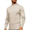Camisetas masculinas camisetas masculinas de inverno quente meia-gola alta moda térmica térmica Homem pescoço de camiseta básica Blusa de capa de manga longa