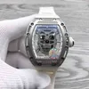Klockor armbandsur designer lyxiga herrmekanik tittar på Richa Milles ihåliga skalle schweiziska klockor för män diamant armbandsur