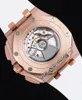 APF 44 mm Summer 2640 A3126 Automatik-Chronograph Herrenuhr Roségold Weiß Schwarz Strukturiertes Stick-Zifferblatt Gummi Super Edition Puretime (Armband-exklusive Technologie) G7