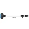 Typ C USB 3.0 Man till SATA 22 PIN 2.5 "Hårddiskadapterkabel 2 i 1 HDD SSD Konvertera höghastighets kabel