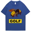 골프 스케이트 Tshirts 유니와이즈 Wang Tyler 제작자 랩퍼 힙합 음악 Tshirt Cotton 남자 티셔츠 티 셔츠 2204088402821
