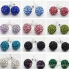 30 paia/lotto da 10 mm gioielli nuovi mix di rinestone colori bianchi nuove sfere da discotene per perle in cristallo argilloso Stud336t