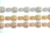 Charm Bracelets 브랜드 여성 2022 Sparking Micro Pave Clear Zirconia Happy Face Link Chain 독특한 세련된 Braceletcharm inte22