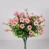 Dekorative Blumen Kränze Künstlicher Blumenstrauß für Tische Zuhause Wohnzimmer Dekor Kunststoff Fake Hochzeitsarrangement Braut Gelb Rosa