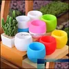 Other Home Storage Organization Housekee Garden 2Pc Mini Round Plastic Flowerpot Planting Succent Plants Cactus Nursery For Office Desktop