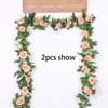 Decoratieve Bloemen Kransen Zijde Kunstmatige Roos Wijnstok Hangend Voor Wanddecoratie Rotan Nep Planten Bladeren Garland Romantisch Wedd5043864