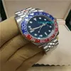 V5 ساعة مقاومة للماء 40 مم GMT-II Pepsi Dial Blue 18K White Gold Watch 126719 Blro Mechanical Automatic Sapphire Ceramics Mens Men Wristwatch Box Box