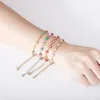 Braccialetto a catena con fili di perline colorate malocchio per le donne Bracciale classico con involucro in acciaio inossidabile Regalo di gioielli di moda femminile