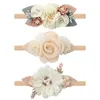 フローラルガールズヘッドバンド新生児の弾性プリンセスヘアバンド子供真珠の花の新鮮なスタイルかわいいヘアアクセサリーDiademas AA220323