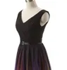 Damskie Szyfon Gaza Maxi Sukienka dla druhny Sznurowanie na plecach Długie oficjalne Wieczór Przyjęcie V Dekolt Sukienki Bez rękawów Z Wstążką Pasek z kamieniami szlachetnymi US4-US22