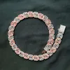 Diseño de cadenas Baguette de 17 mm Circón cúbico Cadena de eslabones cubanos geométricos hacia fuera Bling Oro rosa Color plata Joyería de hip hop grande y pesada Cadenas CadenasC