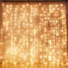 LEDストリングライトUSBリモコンの結婚式のウェディングガーランドカーテンウォールランプ休暇寝室の屋外フェアリーデコレーション220408