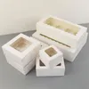 Embrulho de presente 10pcs/lote cupcake caixas de papelão com janelas claras para festa de Natal Presentes para bolos de papel kraft paper baking hóspedesgift