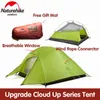 Tente Naturehike Mise à niveau Cloud Up 1 2 3 personnes Tente de camping Tente extérieure ultralégère en silicone 20D avec tapis gratuit NH17T001-T H220419