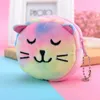 Party bevorzugt niedliche Cartoon Plüsch Rucksäcke Einhornmünze Geldbörse Katze Pelz Kreis Wallet Girl Clutch Sticked Bag Key Earphone Organizer Taschen SN4736