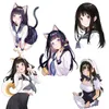 Наклейки на стенах три ratels CA112 Chitanda eru Hyouko Animal Ears Школьная униформа фиолетовые глаза обои.