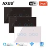 5 PC AXUS Smart Light interrupteur tactile panneau de verre norme européenne 456 Gang Tuya WiFi interrupteur mural prise en charge Google Home Alexa commande vocale 7960981