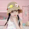 Boinas Dulces Niños Sombrero de Paja Verano Niños Niña Bebé Lindo Floral Sol Cubo GorrosBerets