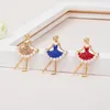 Pins Brooches Ballet Dancing Girls Crystal Enamel Brooch For Women Pin Girl Dress AccessoryPins