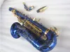 Musikinstrument New Blue Golden Key Altsaxophon Es Flat Sax Professional mit Kofferteilen