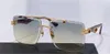 탑 맨 패션 디자인 선글라스 예술가 절묘한 정사각형 컷 렌즈 K 골드 프레임 하이 엔드 스타일 야외 UV400 보호 안경