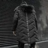 Parka da uomo in piumino da uomo Fasion SCURO Streetwear Techwear Tattiche invernali Giacche funzionali Hip Hop Collo di pelliccia coreano Cappotti lunghi in cotone